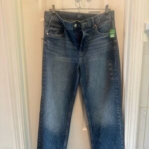 GAP Blue Straight Leg Jeans with Classic Indigo Wash